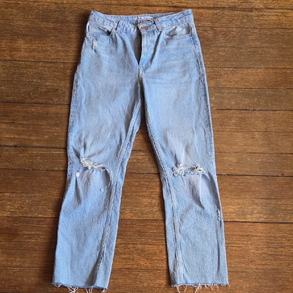 Light Blue Distressed Women's Jeans